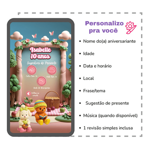 Convite Digital Animado Bobbie Goods Rosa-claro 4