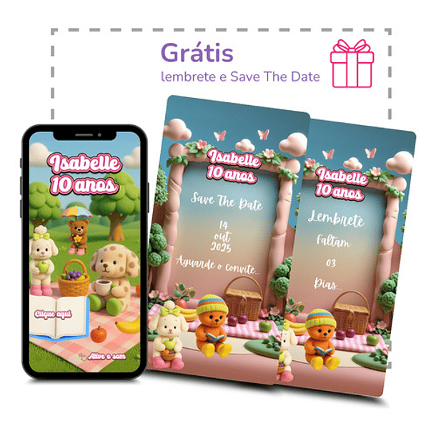 Convite Digital Animado Bobbie Goods Rosa-claro 6