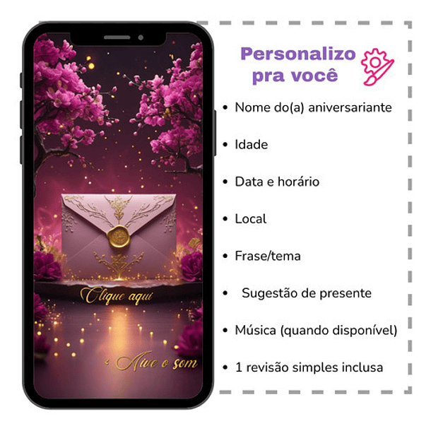 Convite Interativo Animado 15 Anos Florescer Rosa-chiclete 3