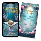 Convite Digital Animado 15 Anos Fundo Do Mar Azul-petróleo 1