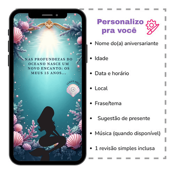 Convite Digital Animado 15 Anos Fundo Do Mar Azul-petróleo 3