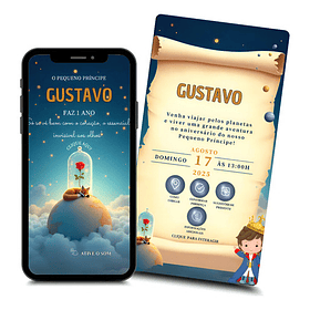 Convite Digital Animado Pequeno Príncipe Interativo