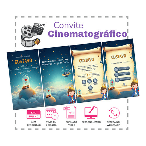 Convite Digital Animado Pequeno Príncipe Interativo 2
