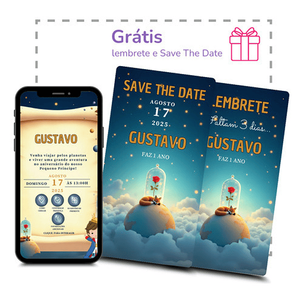 Convite Digital Animado Pequeno Príncipe Interativo 5