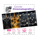 Convite Digital Animado 15 Anos Paris Debutante  Preto 2