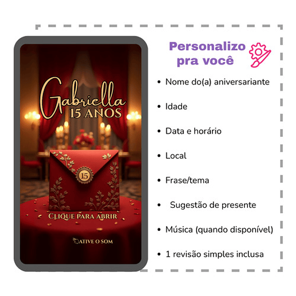 Convite  Animado 15 Anos Vídeo Cinematográficovermelho 4