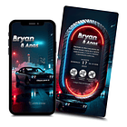 Convite Animado Velozes E Furiosos Cinza-escuro 2