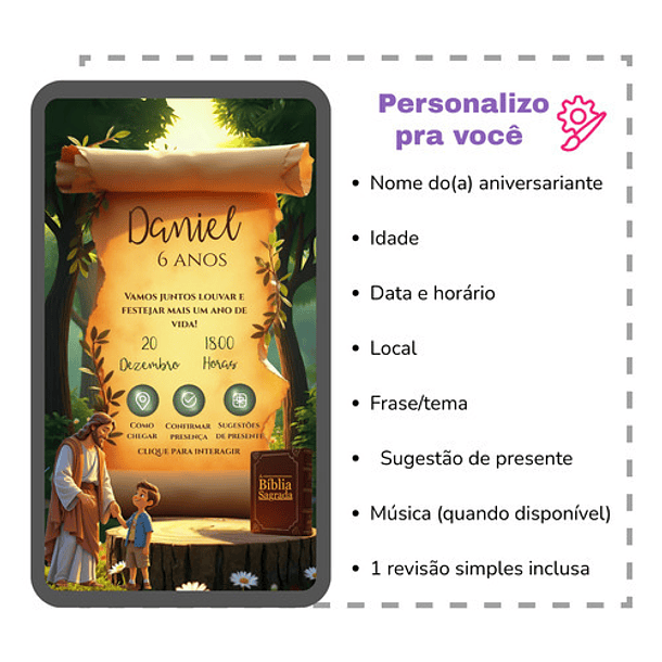 Convite Animado Jesus Infantil Cristão Evangélico 3