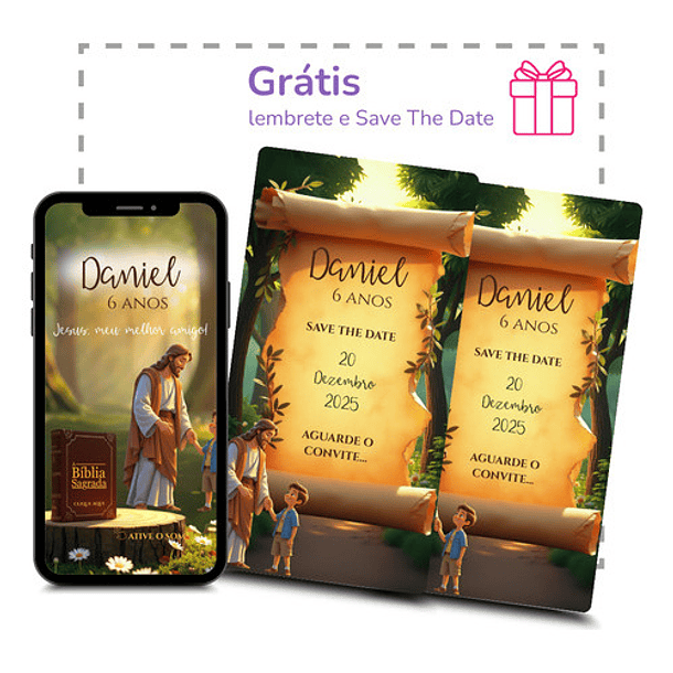 Convite Animado Jesus Infantil Cristão Evangélico 5