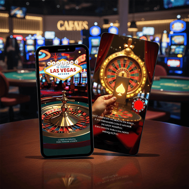 Convite Digital Animado 15 Anos Tema Las Vegas  Vermelho 1