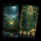 Convite Interativo Cinematográfico 15 Anos Verde-escuro 1