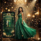 Convite Interativo Cinematográfico 15 Anos Verde-escuro 7