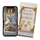 Convite Digital Animado Chá Revelação Ursinho   Branco 1