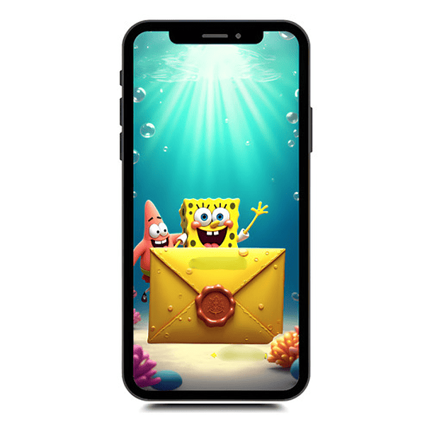 Convite Digital Animado Bob Esponja Interativo  Amarelo 1