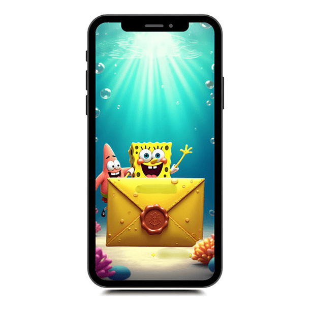 Convite Digital Animado Bob Esponja Interativo  Amarelo 2