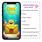 Convite Digital Animado Bob Esponja Interativo  Amarelo 5