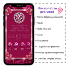 Convite Digital Animado 15 Anos Balões Prata Rosa-chiclete 3