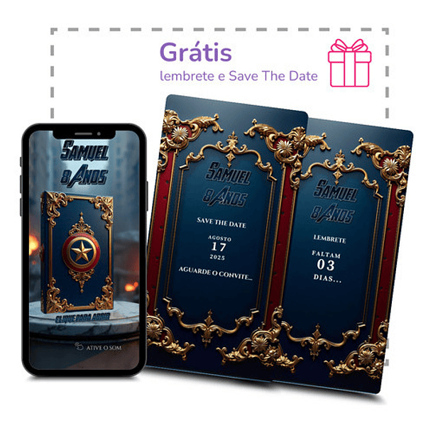 Convite Interativo Animado Vingadores  Infantil  Azul-escuro 5