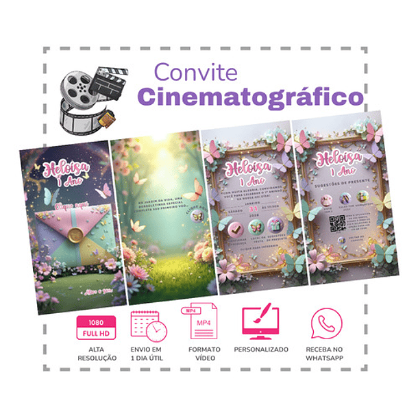 Convite Digital Interativo E Animado Borboletas 3