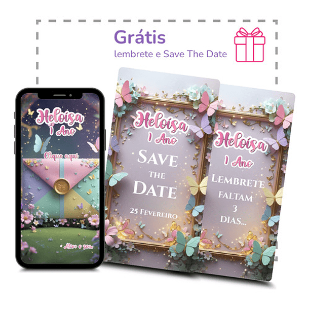 Convite Digital Interativo E Animado Borboletas 6