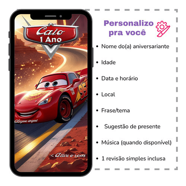 Convite Digital Animado Carros  Efeito Cinematográfico 3