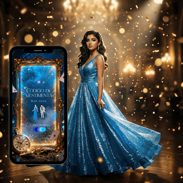 Convite Interativo Alice 15 Anos Digital Premium Azul-celest 7