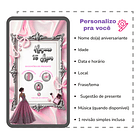 Convite Digital Animado 15 Anos Rosa Tema Princesa  Rosa 4