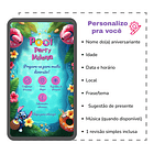 Convite Digital Animado Stitch Pool Party Azul-celeste 3