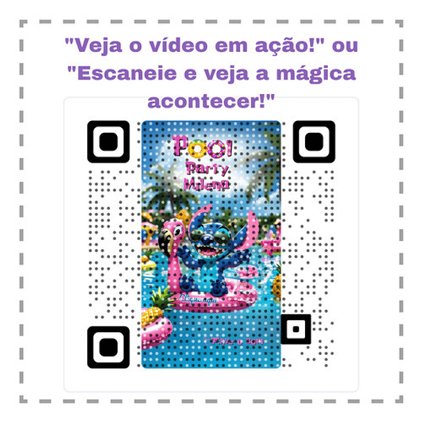 Convite Digital Animado Stitch Pool Party Azul-celeste 5