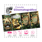 Convite Digital Animado Safari Aniversário Verde-escuro 2