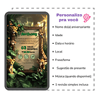 Convite Digital Animado Safari Aniversário Verde-escuro 3