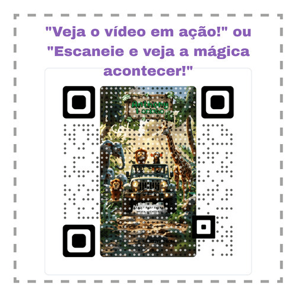 Convite Digital Animado Safari Aniversário Verde-escuro 5