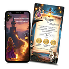 Convite Rapunzel Interativo Animado +brindes Lavanda 1