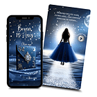 Convite Digital Animado 15 Anos Noite Estrelada  Azul 1