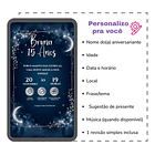 Convite Digital Animado 15 Anos Noite Estrelada  Azul 3