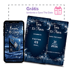 Convite Digital Animado 15 Anos Noite Estrelada  Azul 5