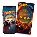 Convite Hot Wheels Animado Interativo  Laranja-escuro 1