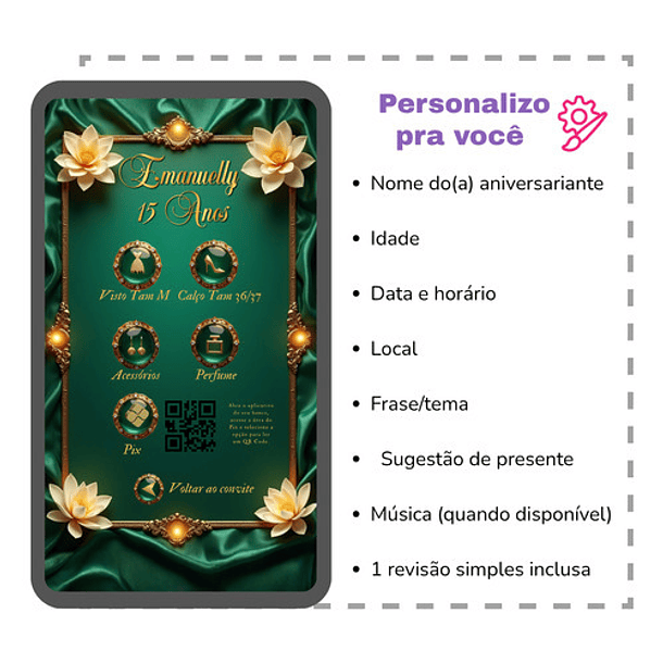 Convite Interativo Animado 15 Anos Princesa Tiana  Verde 3