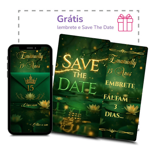 Convite Interativo Animado 15 Anos Princesa Tiana  Verde 5