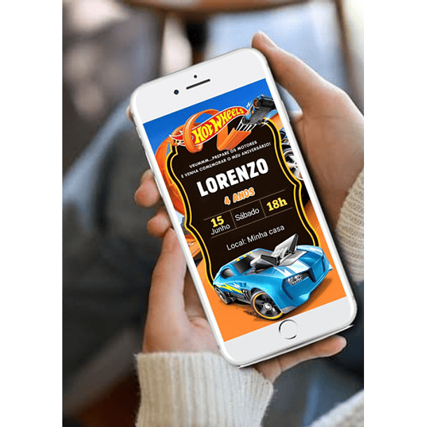 Convite Digital Hot Wheels Aniversário Envio Imediato  3