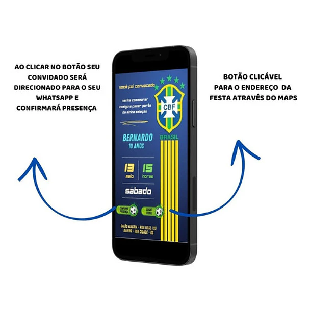 Convite Digital Futebol Brasil Png ou Interativo 02 2