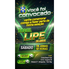 Convite Digital Futebol Brasil Png ou Interativo 02