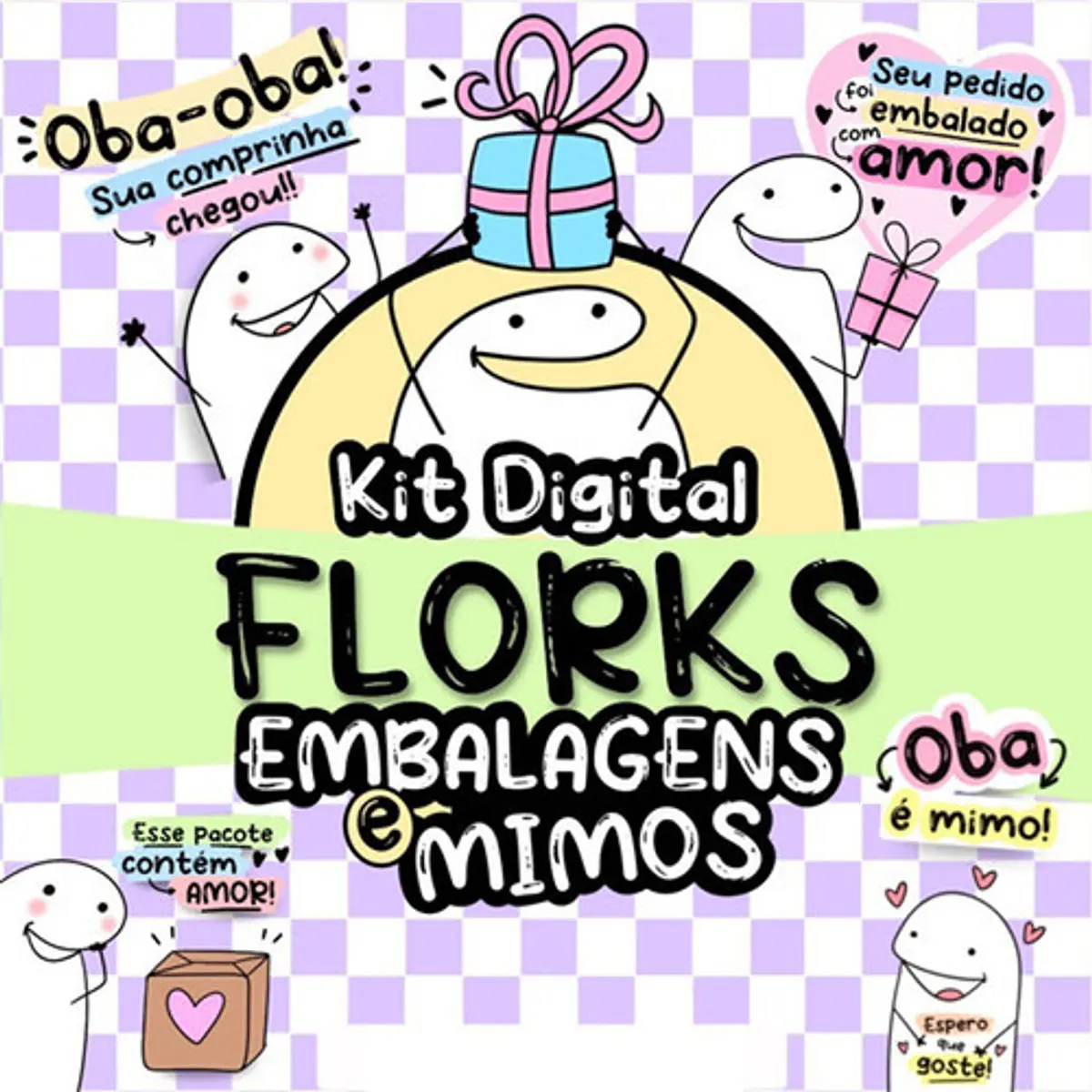 Kit Digital Florks Embalagens E Mimos Ilustrações Meme Caixa | Kriato ...