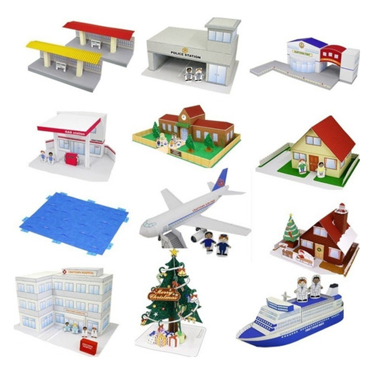 Maquetes De Papel 3d Mais De 50 Ítens Para Uma Mini Cidade