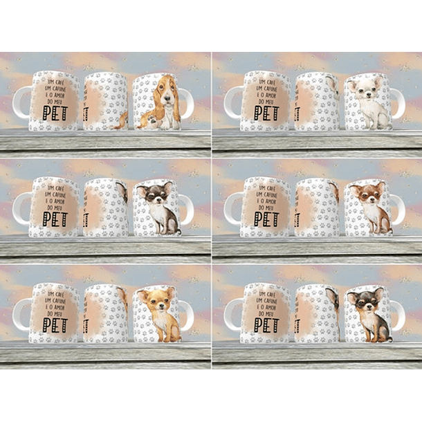 18 Artes Para Caneca Pet Animais Editável Em Corel Draw 2