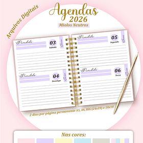 Arquivo Digital Pack Miolos Neutros Agendas 2026
