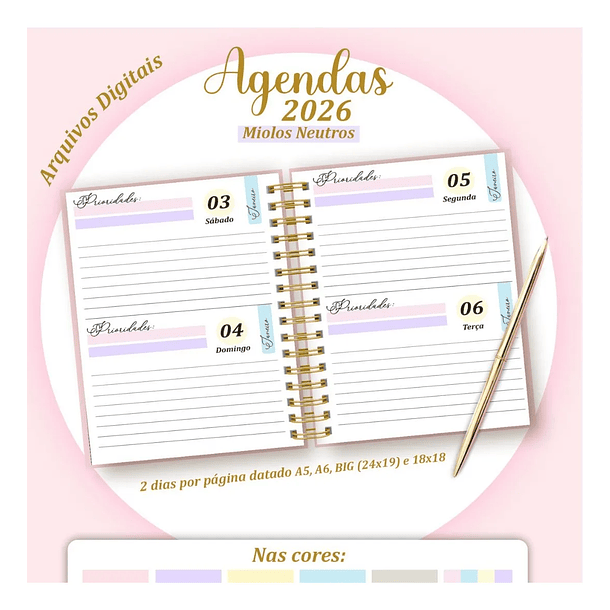 Arquivo Digital Pack Miolos Neutros Agendas 2026 4