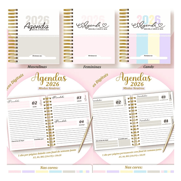 Arquivo Digital Pack Miolos Neutros Agendas 2026 5