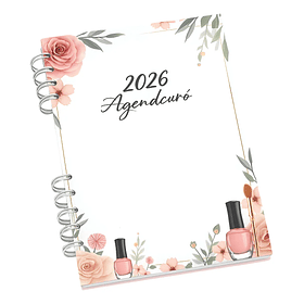 Arquivo Digital Agenda Manicure 2026 Cinza Claro