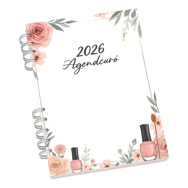 Arquivo Digital Agenda Manicure 2026 Cinza Claro 1